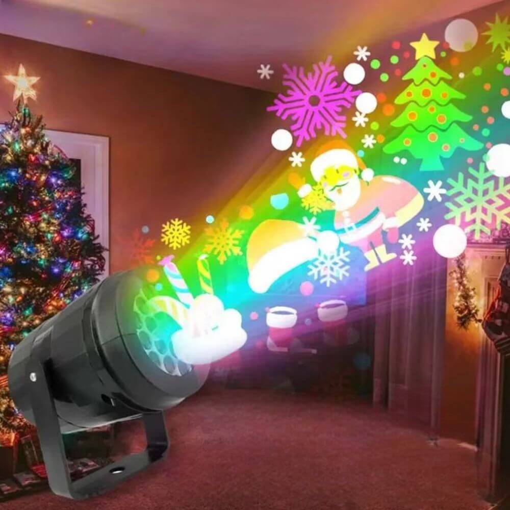 Proyector navideño con iluminación encantadora para decoración festiva