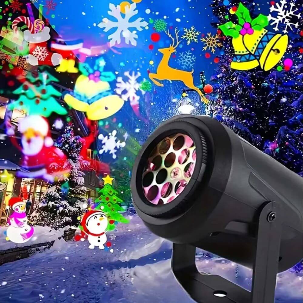 Proyector navideño con iluminación encantadora para decoración festiva